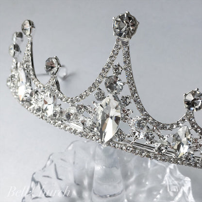 ウェディングティアラ キュービックジルコニア クリスタル クラウン(BC-T11)｜ウェディングアクセサリー【結婚式　アクセサリー　ティアラ　ヘッドドレス　ヘアアクセサリー】