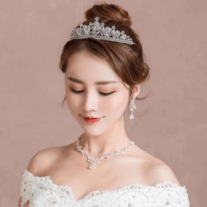 ウェディングティアラ キュービックジルコニア ラインストーン(BC-T13)｜ブライダルアクセサリー【結婚式　アクセサリー　ティアラ　ヘッドドレス　ヘアアクセサリー】