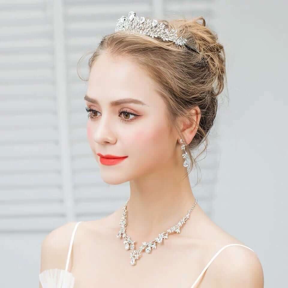 ウェディングティアラ キュービックジルコニア ラインストーン(BC-T14) ｜ウェディングアクセサリー【結婚式　アクセサリー　ティアラ　ヘッドドレス　ヘアアクセサリー】