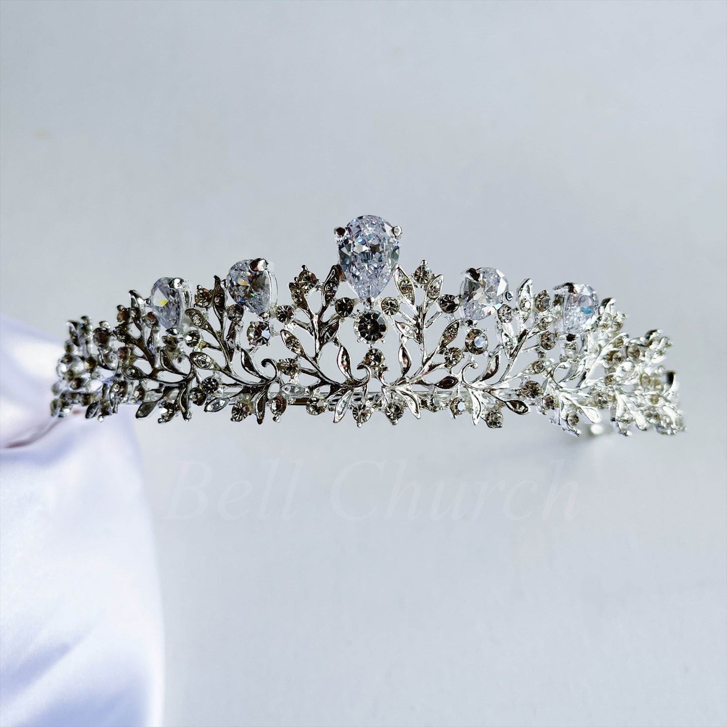 ウェディングティアラ キュービックジルコニア ラインストーン(BC-T14) ｜ウェディングアクセサリー【結婚式　アクセサリー　ティアラ　ヘッドドレス　ヘアアクセサリー】