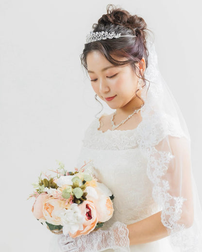 ウェディングティアラ キュービックジルコニア ラインストーン(BC-T14) ｜ウェディングアクセサリー【結婚式　アクセサリー　ティアラ　ヘッドドレス　ヘアアクセサリー】