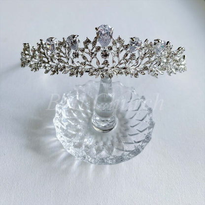 ウェディングティアラ キュービックジルコニア ラインストーン(BC-T14) ｜ウェディングアクセサリー【結婚式　アクセサリー　ティアラ　ヘッドドレス　ヘアアクセサリー】
