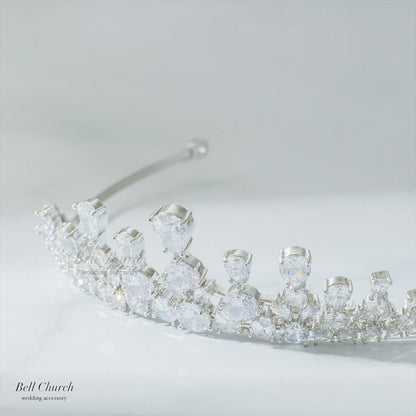 ティアラ | キュービックジルコニア | シルバー | (BC-T17)【結婚式　アクセサリー　ティアラ　ヘッドドレス　ヘアアクセサリー】
