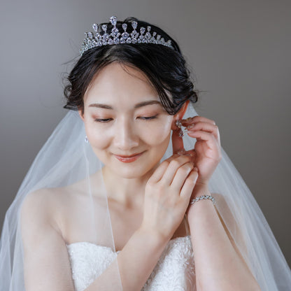 ティアラ | キュービックジルコニア | シルバー | (BC-T17)【結婚式　アクセサリー　ティアラ　ヘッドドレス　ヘアアクセサリー】