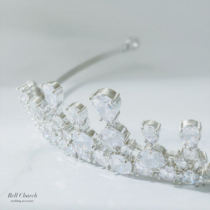 ティアラ | キュービックジルコニア | シルバー | (BC-T17)【結婚式　アクセサリー　ティアラ　ヘッドドレス　ヘアアクセサリー】