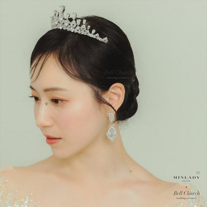 ティアラ | キュービックジルコニア | シルバー | (BC-T17)【結婚式　アクセサリー　ティアラ　ヘッドドレス　ヘアアクセサリー】