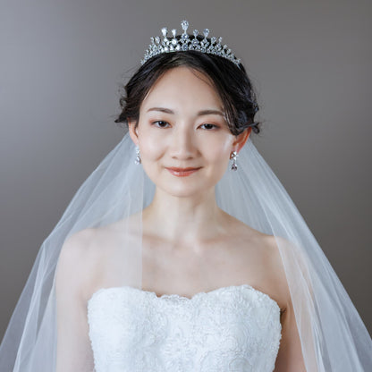 ティアラ | キュービックジルコニア | シルバー | (BC-T17)【結婚式　アクセサリー　ティアラ　ヘッドドレス　ヘアアクセサリー】