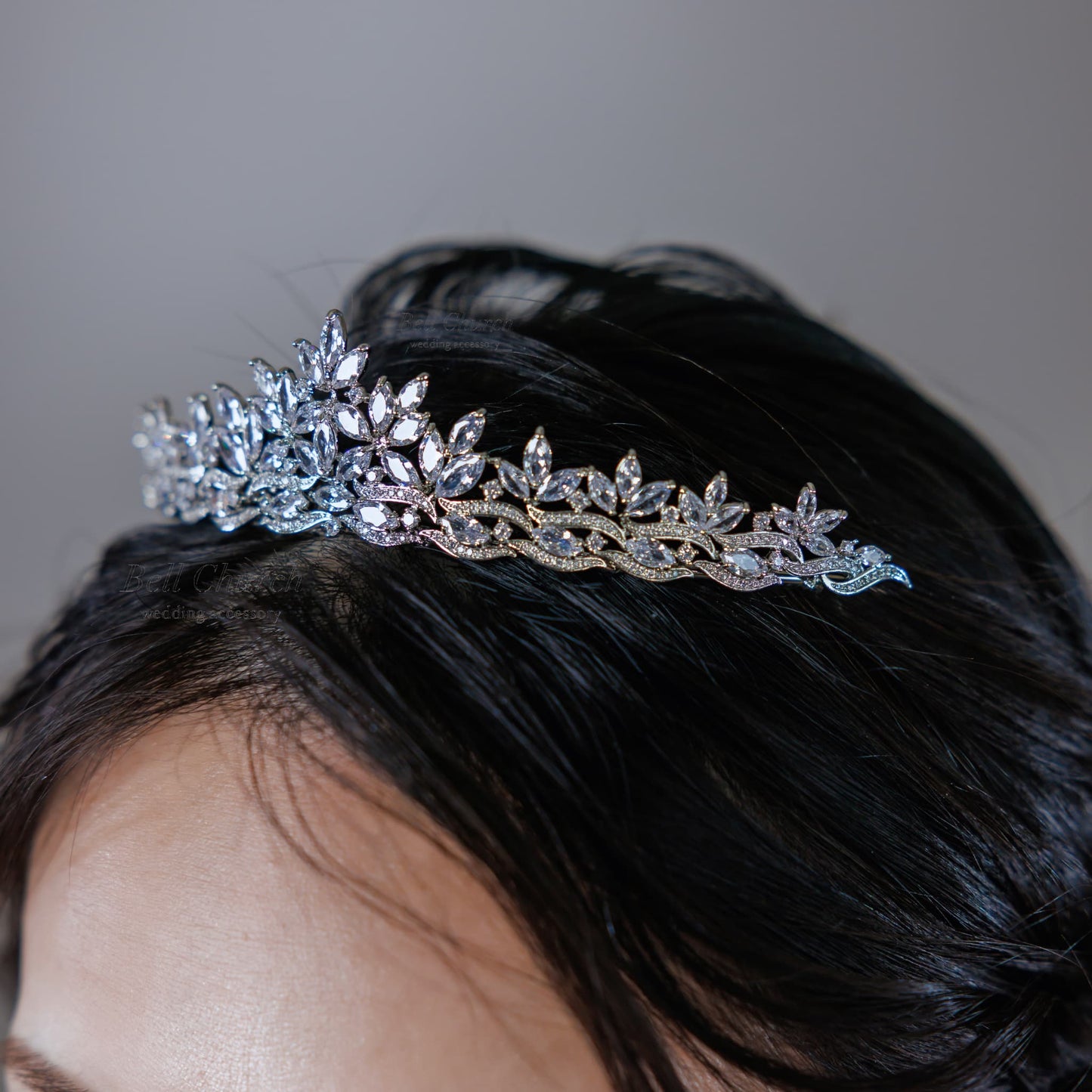ティアラ | キュービックジルコニア | シルバー | (BC-T18)【結婚式　アクセサリー　ティアラ　ヘッドドレス　ヘアアクセサリー】