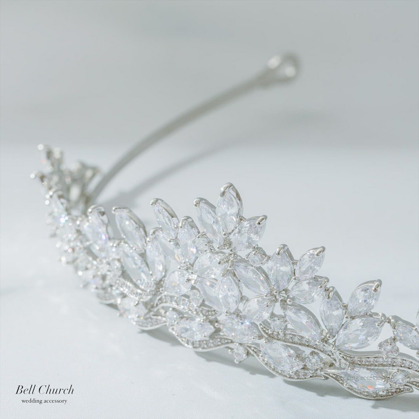 ティアラ | キュービックジルコニア | シルバー | (BC-T18)【結婚式　アクセサリー　ティアラ　ヘッドドレス　ヘアアクセサリー】