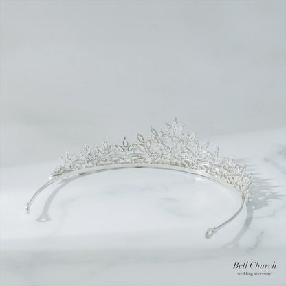 ティアラ | キュービックジルコニア | シルバー | (BC-T18)【結婚式　アクセサリー　ティアラ　ヘッドドレス　ヘアアクセサリー】