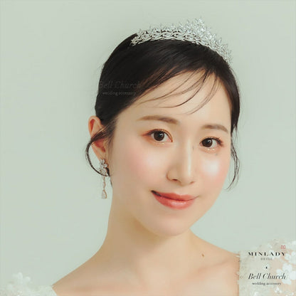 ティアラ | キュービックジルコニア | シルバー | (BC-T18)【結婚式　アクセサリー　ティアラ　ヘッドドレス　ヘアアクセサリー】