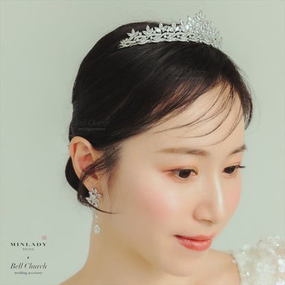 ティアラ | キュービックジルコニア | シルバー | (BC-T18)【結婚式　アクセサリー　ティアラ　ヘッドドレス　ヘアアクセサリー】