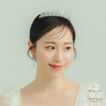 ティアラ | キュービックジルコニア | シルバー | (BC-T18)【結婚式　アクセサリー　ティアラ　ヘッドドレス　ヘアアクセサリー】