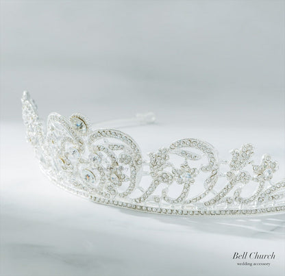 ティアラ | ジルコニア | ハートモチーフ | シルバー | (BC-T19)【結婚式　アクセサリー　ティアラ　ヘッドドレス　ヘアアクセサリー】
