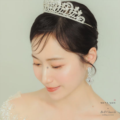 ティアラ | ジルコニア | ハートモチーフ | シルバー | (BC-T19)【結婚式　アクセサリー　ティアラ　ヘッドドレス　ヘアアクセサリー】