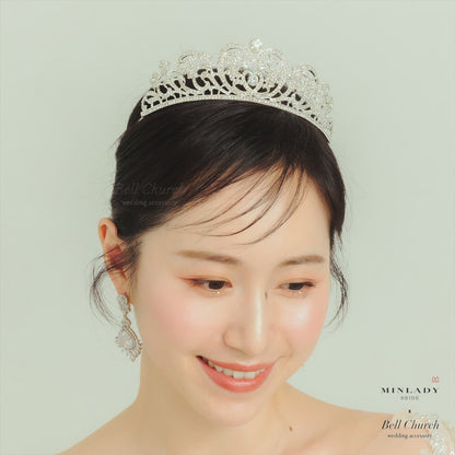 ティアラ | ジルコニア | ハートモチーフ | シルバー | (BC-T19)【結婚式　アクセサリー　ティアラ　ヘッドドレス　ヘアアクセサリー】