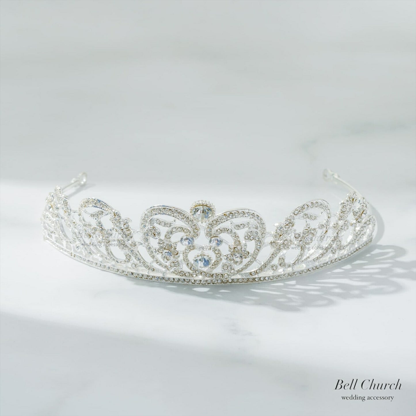 ティアラ | ジルコニア | ハートモチーフ | シルバー | (BC-T19)【結婚式　アクセサリー　ティアラ　ヘッドドレス　ヘアアクセサリー】