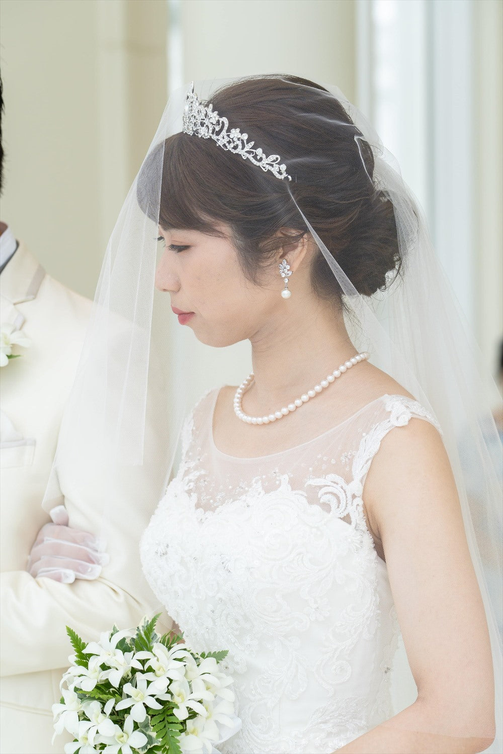 ウェディングティアラ　キュービックジルコニア (BC-T1)｜ウェディングアクセサリー【結婚式　アクセサリー　ティアラ　ヘッドドレス　ヘアアクセサリー】