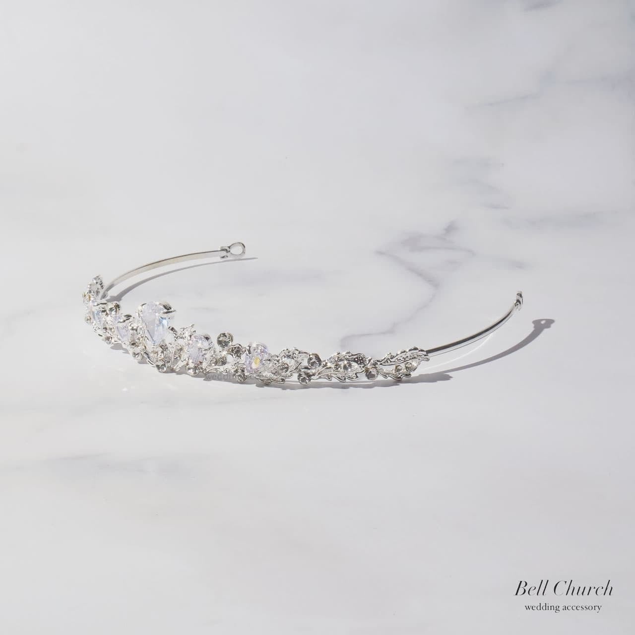 ティアラ｜ジルコニア｜シルバー(BC-T20)【結婚式　アクセサリー　ティアラ　ヘッドドレス　ヘアアクセサリー】
