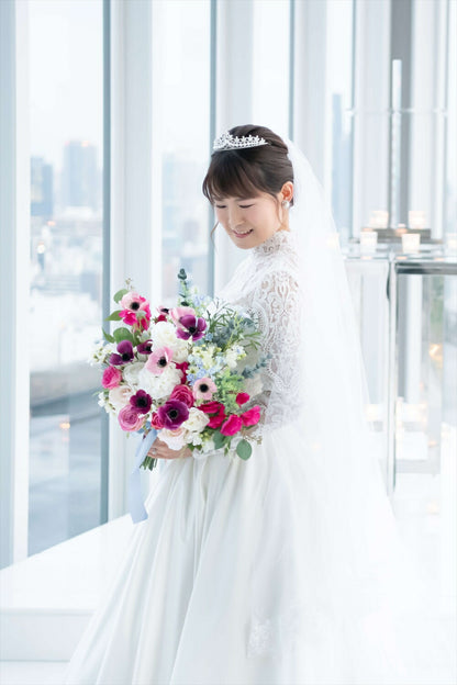 ウェディングティアラ キュービックジルコニア (BC-T2)｜ウェディングアクセサリー【結婚式　アクセサリー　ティアラ　ヘッドドレス　ヘアアクセサリー】