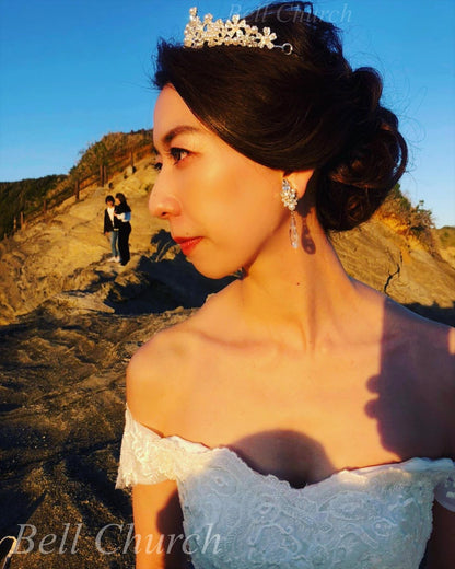 ウェディングティアラ キュービックジルコニア (BC-T4)｜ウェディングアクセサリー【結婚式　アクセサリー　ティアラ　ヘッドドレス　ヘアアクセサリー】