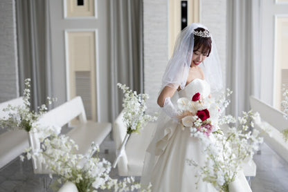 ウェディングティアラ パール キュービックジルコニア クリスタル (BC-T6)｜ウェディングアクセサリー【結婚式　アクセサリー　ティアラ　ヘッドドレス　ヘアアクセサリー】