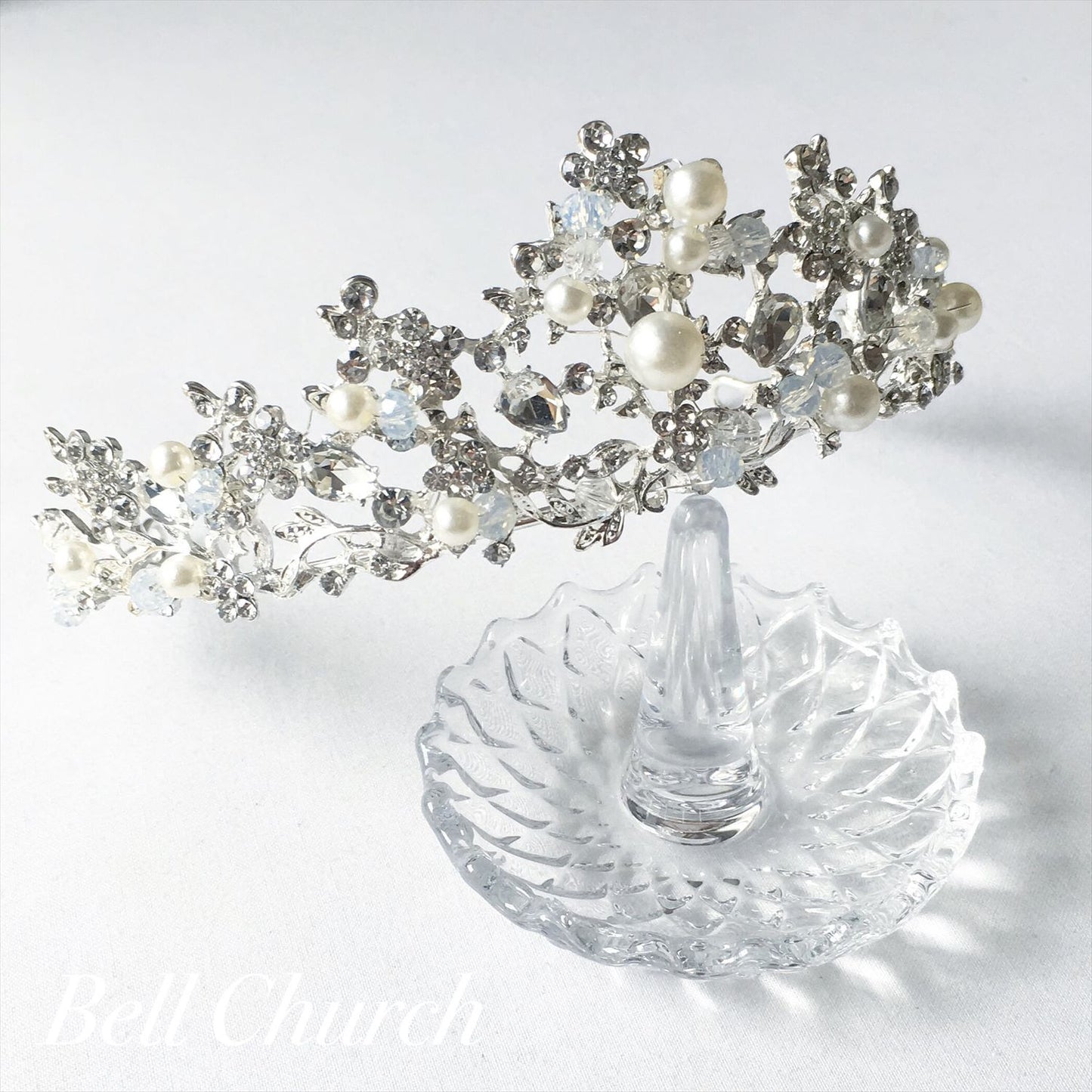 ウェディングティアラ パール キュービックジルコニア クリスタル (BC-T6)｜ウェディングアクセサリー【結婚式　アクセサリー　ティアラ　ヘッドドレス　ヘアアクセサリー】