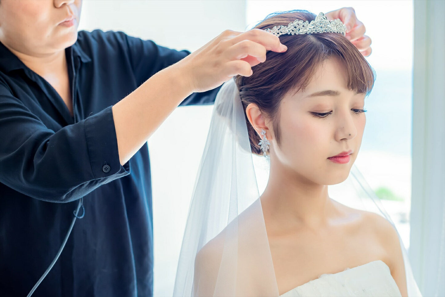 ウェディングティアラ キュービックジルコニア (BC-T7)｜ブライダルアクセサリー【結婚式　アクセサリー　ティアラ　ヘッドドレス　ヘアアクセサリー】