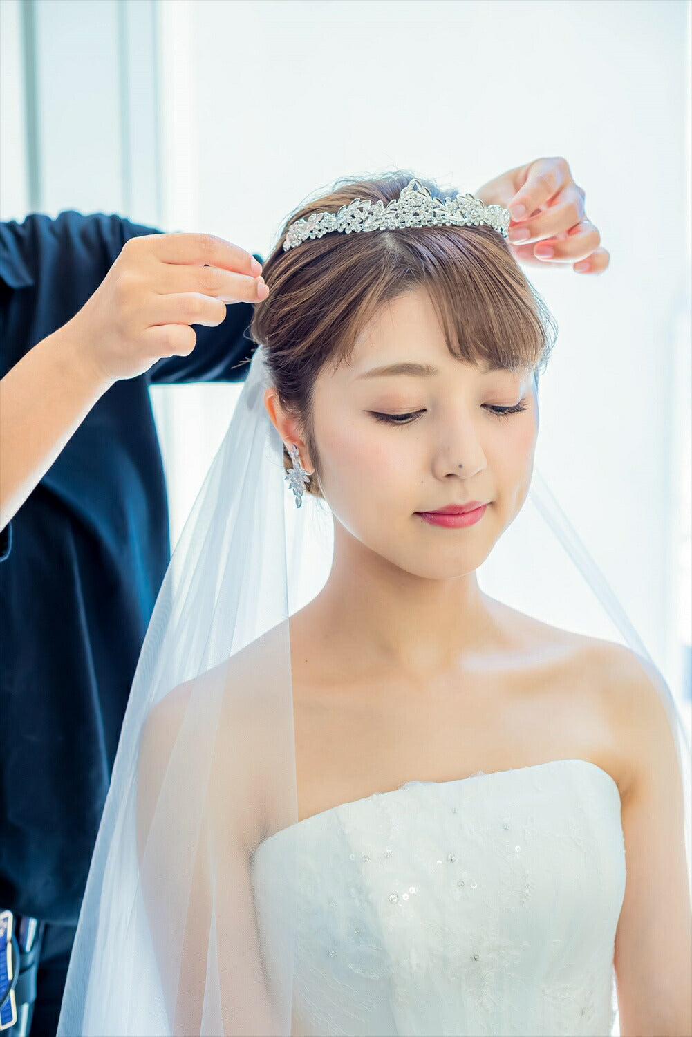 ウェディングティアラ キュービックジルコニア (BC-T7)｜ブライダルアクセサリー【結婚式　アクセサリー　ティアラ　ヘッドドレス　ヘアアクセサリー】