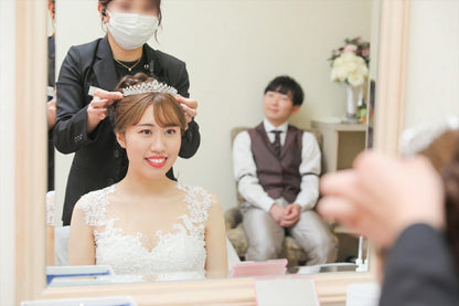 ウェディングティアラ クリスタル キュービックジルコニア  (BC-T8)｜ブライダルアクセサリー【結婚式　アクセサリー　ティアラ　ヘッドドレス　ヘアアクセサリー】