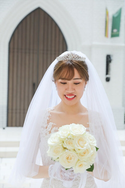 ウェディングティアラ クリスタル キュービックジルコニア  (BC-T8)｜ブライダルアクセサリー【結婚式　アクセサリー　ティアラ　ヘッドドレス　ヘアアクセサリー】