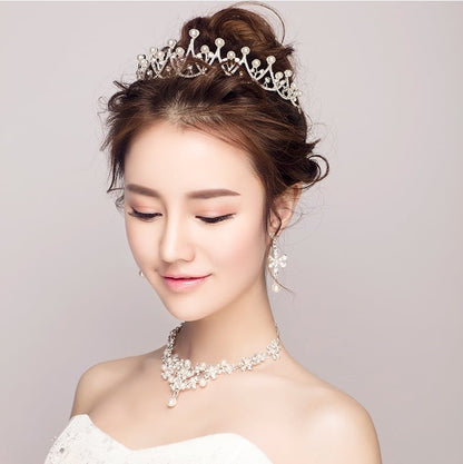 ウェディングティアラ パール キュービックジルコニア クラウン (BC-T9)｜ブライダルアクセサリー【結婚式　アクセサリー　ティアラ　ヘッドドレス　ヘアアクセサリー】