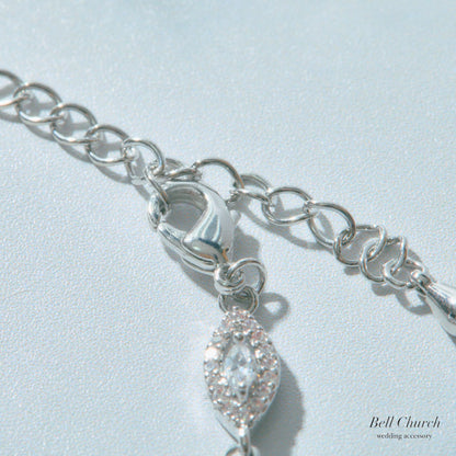 ウェディングブレスレット キュービックジルコニア クリスタル (BC-W1)【結婚式　アクセサリー　ブレスレット】