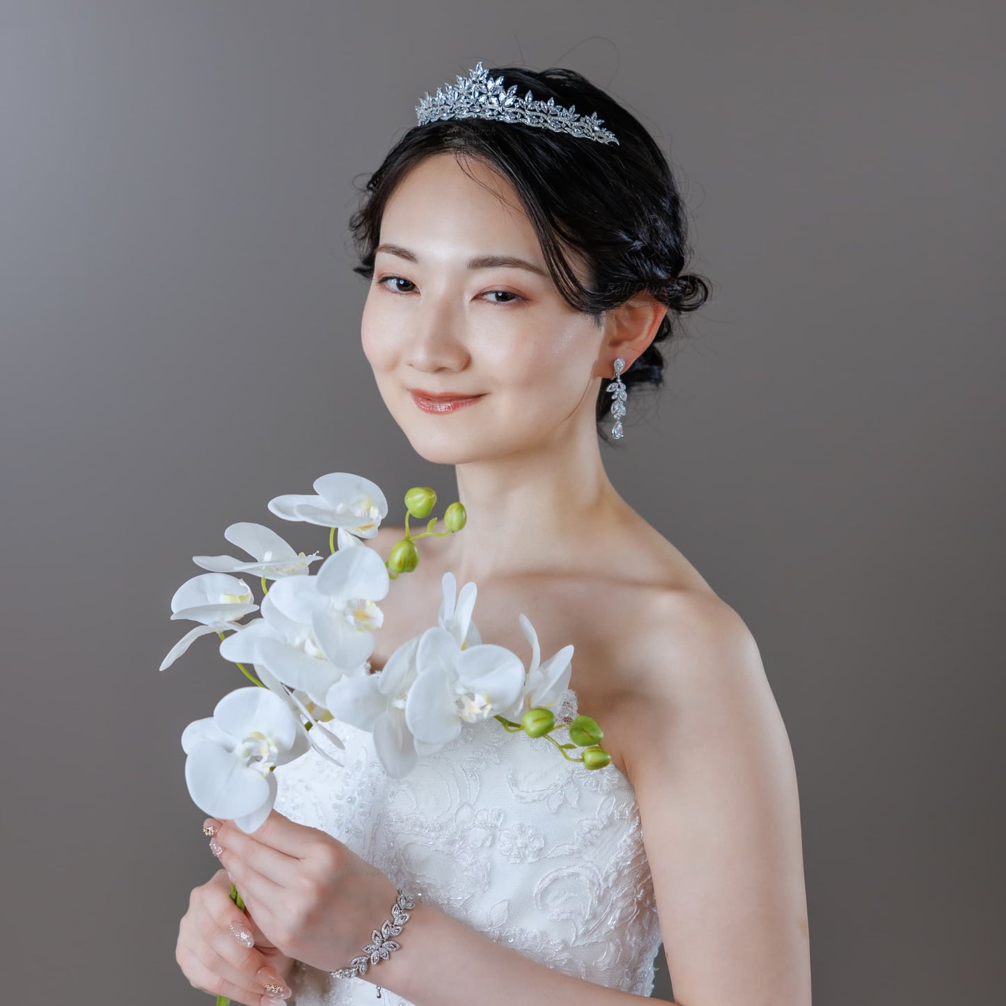 ウェディングブレスレット キュービックジルコニア クリスタル (BC-W1)【結婚式　アクセサリー　ブレスレット】
