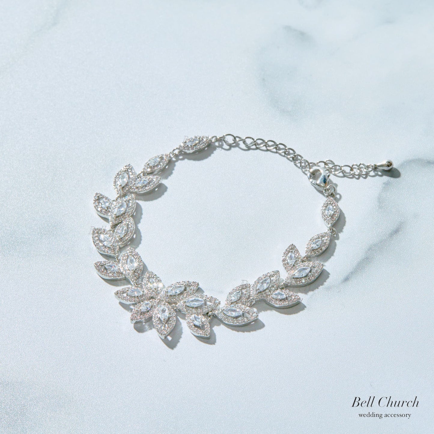 ウェディングブレスレット キュービックジルコニア クリスタル (BC-W1)【結婚式　アクセサリー　ブレスレット】