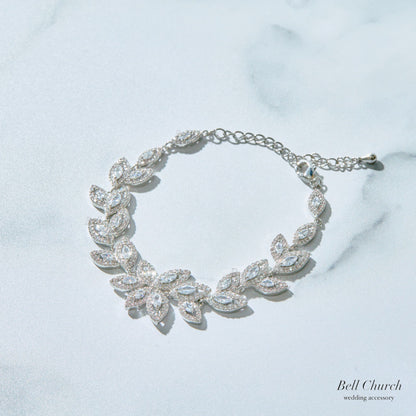 ウェディングブレスレット キュービックジルコニア クリスタル (BC-W1)【結婚式　アクセサリー　ブレスレット】