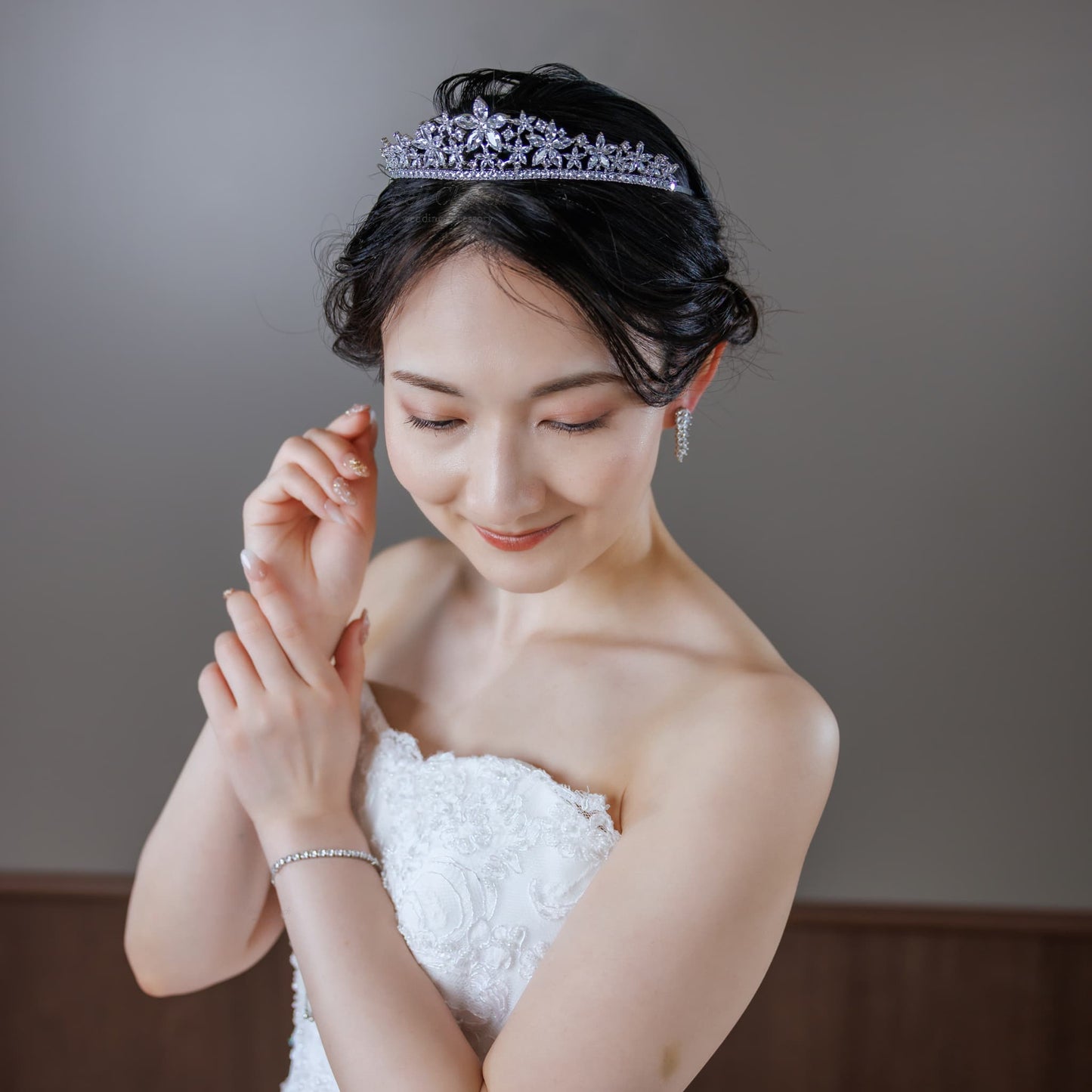 ウェディングブレスレット キュービックジルコニア (BC-W2)【結婚式　アクセサリー　ブレスレット】