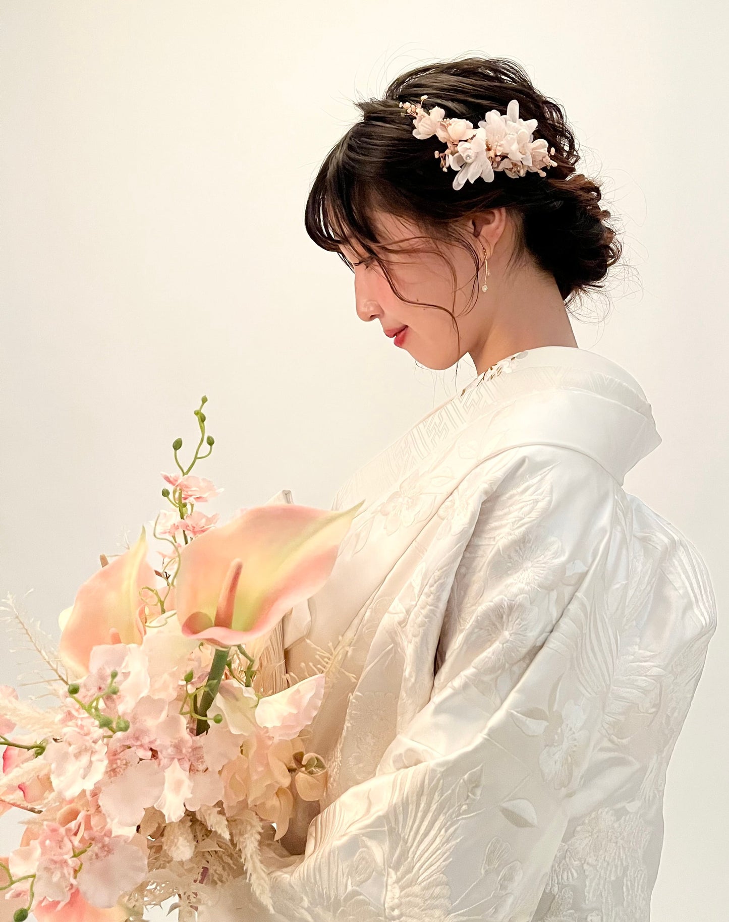 【レンタルヘッドセット】小枝ビジュー/ピンクゴールド【結婚式　ヘアアクセサリー　レンタル】