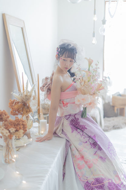 【レンタルブーケ】スイトピーカラー クラッチブーケ【花嫁 ウェディングブーケ レンタル ウェディングフォト】