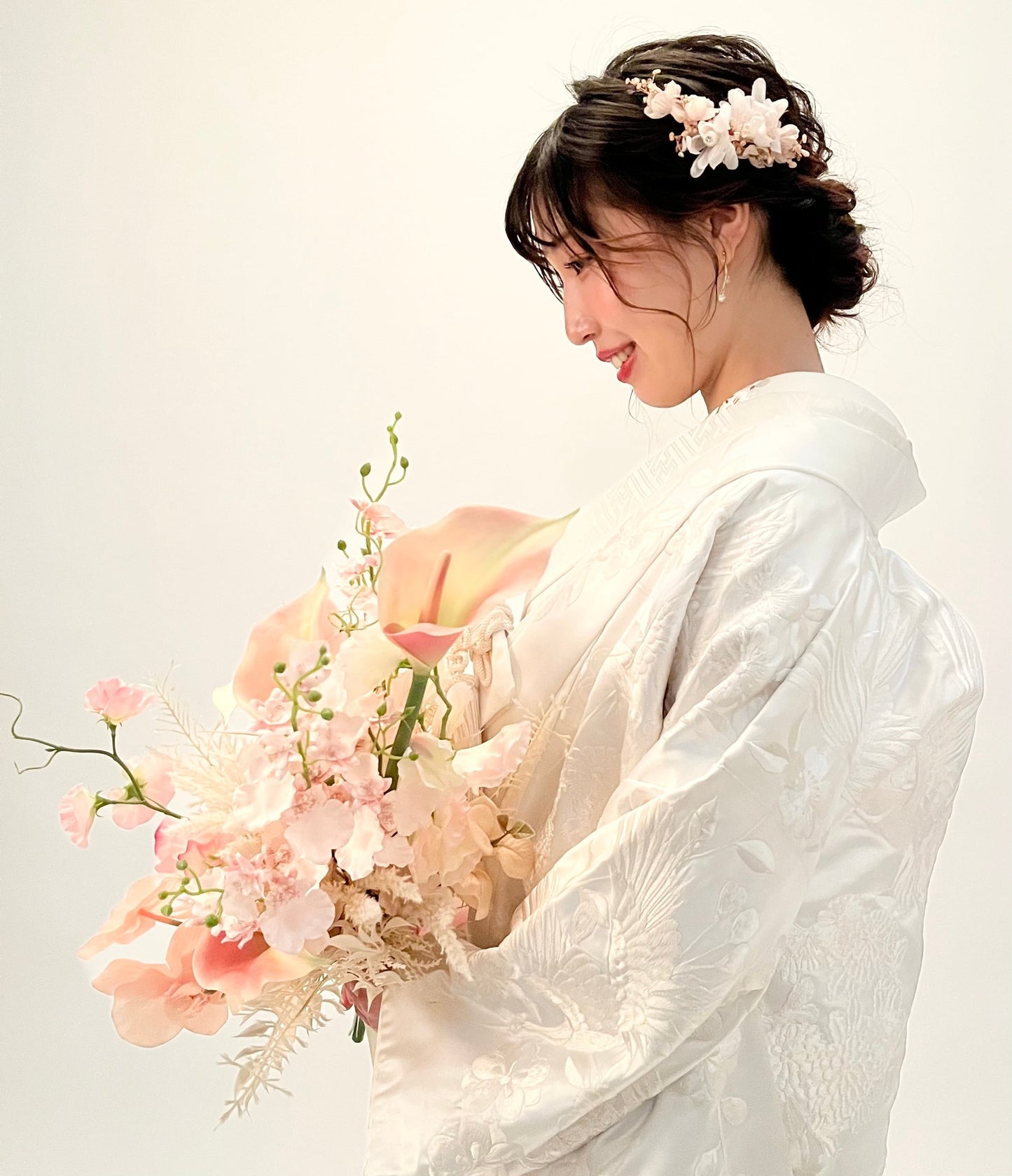 【レンタルブーケ】スイトピーカラー クラッチブーケ【花嫁 ウェディングブーケ レンタル ウェディングフォト】