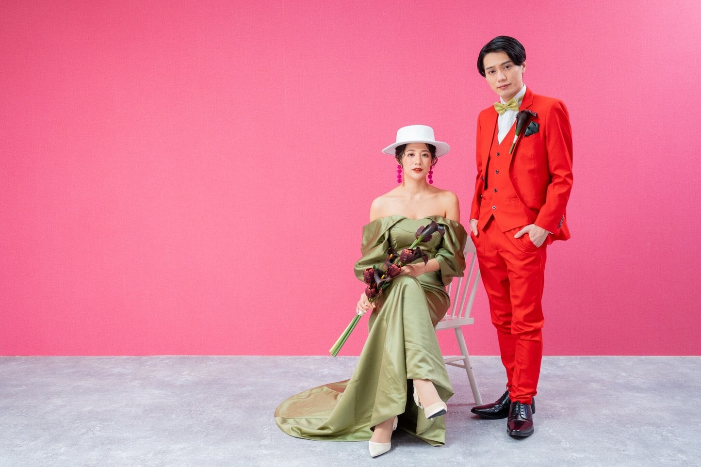 【レンタルブーケ】チューリップワインレッド クラッチブーケ 【花嫁 ウェディングブーケ レンタル ウェディングフォト】