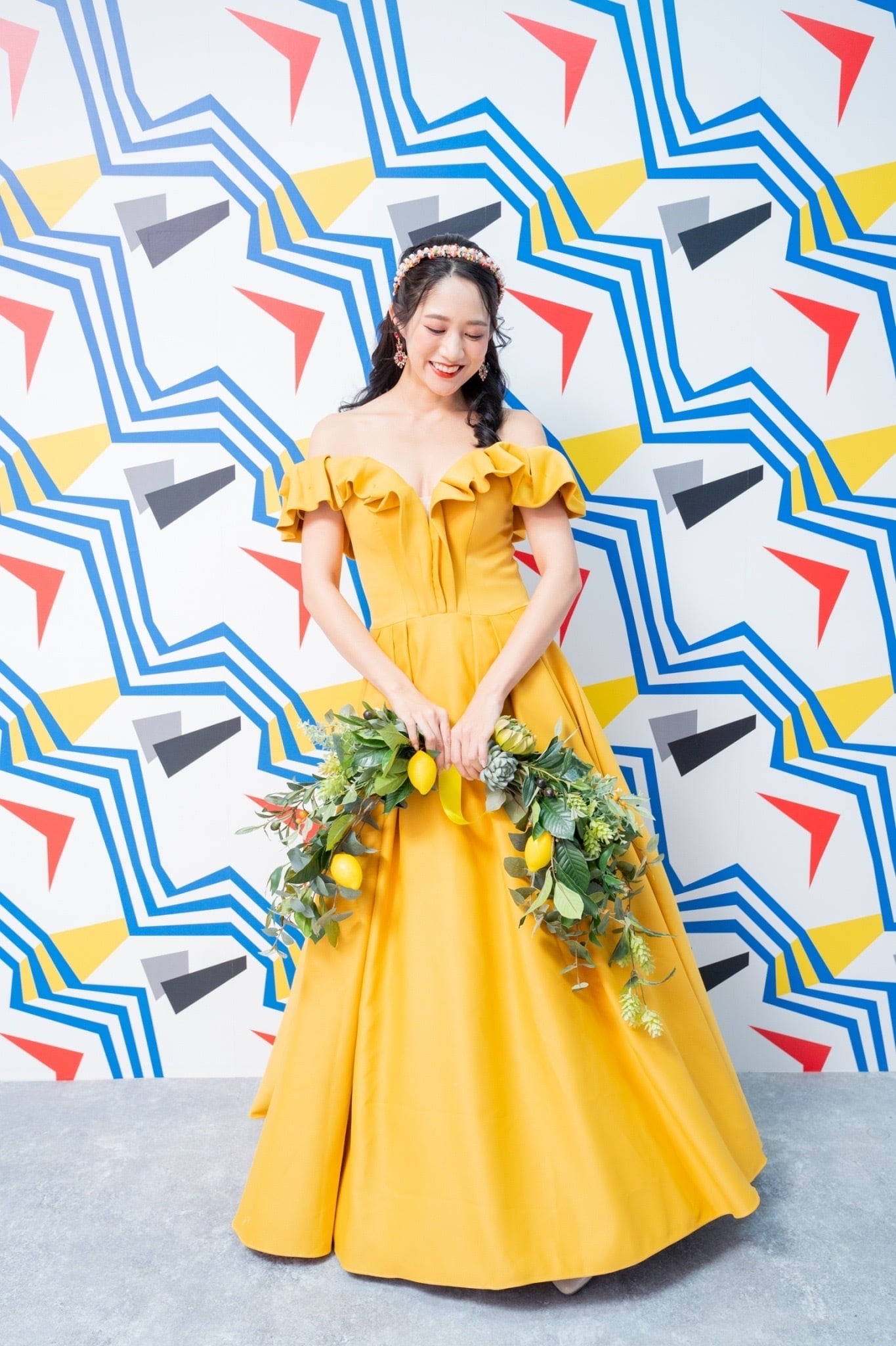 レンタルブーケ】レモン バレリーナブーケ 【花嫁 ウェディングブーケ