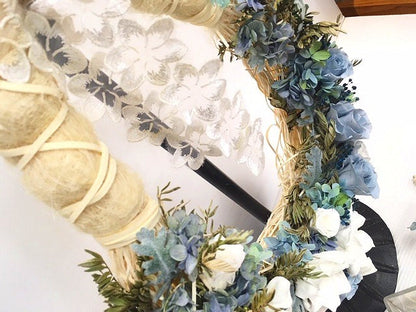 【プリザーブド】リースブーケ トス用ブーケとブートニア付き 【結婚式 フラワー ドライフラワー ブーケ ブートニア】