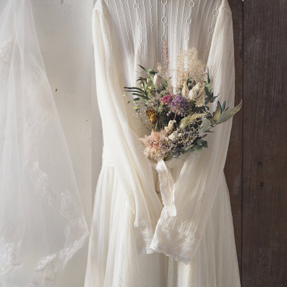 【ドライフラワー】ドライフラワーのブーケ(ナチュラル) 【結婚式 フラワー ドライフラワー ブーケ ブートニア】