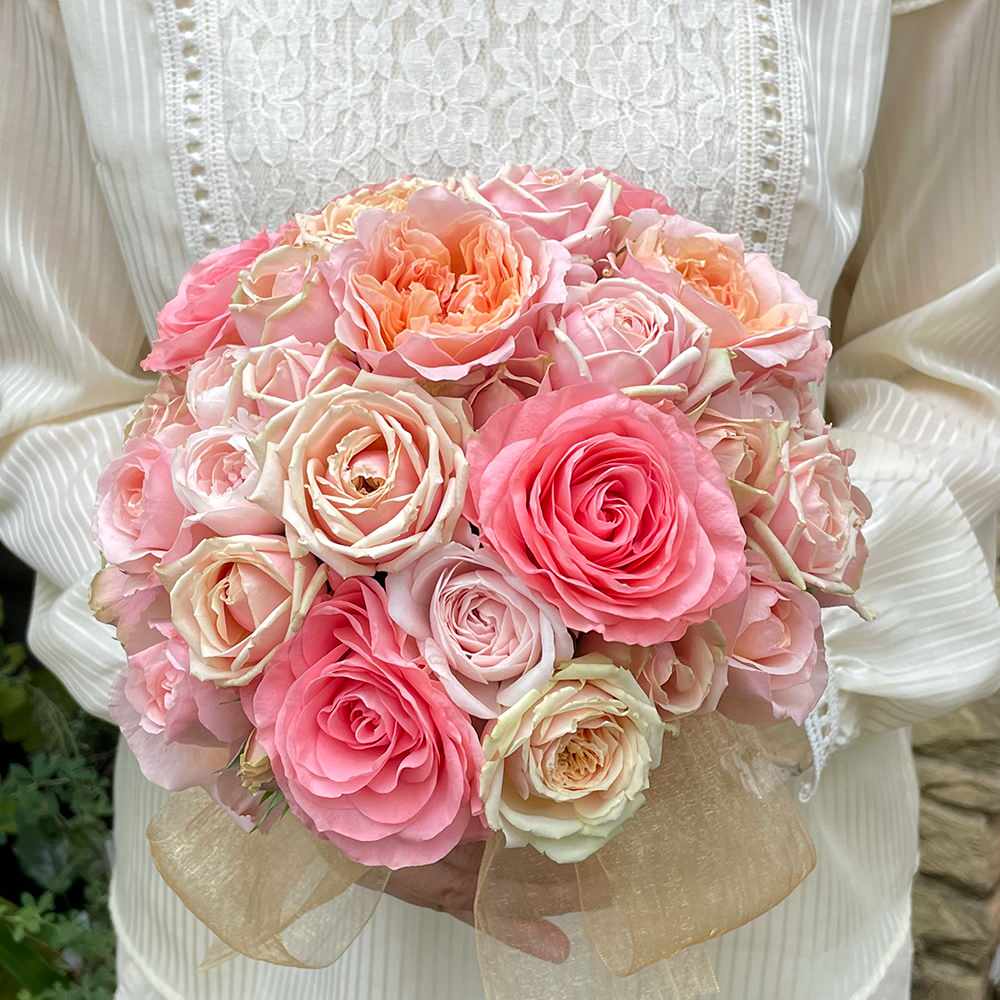 【生花】夢の世界の始まりに(ラウンドブーケ) 【結婚式 フラワー 生花 ブーケ ブートニア】