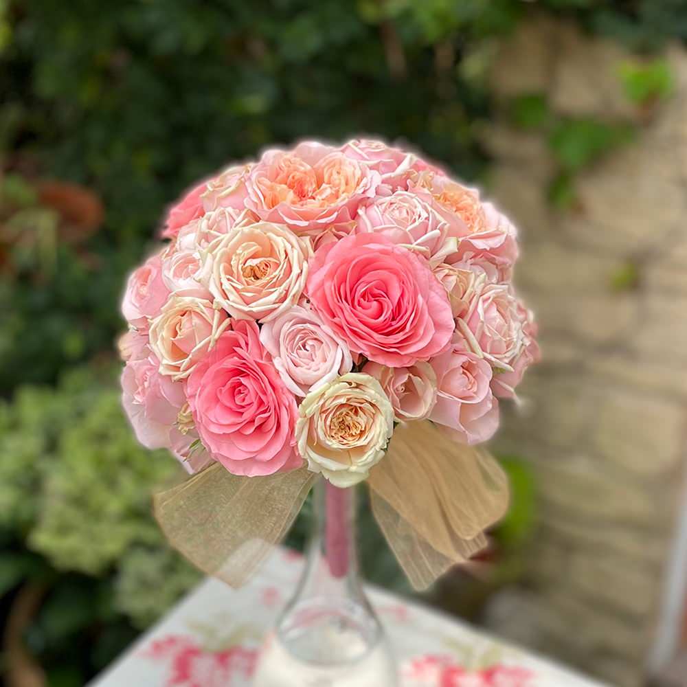 【生花】夢の世界の始まりに(ラウンドブーケ) 【結婚式 フラワー 生花 ブーケ ブートニア】