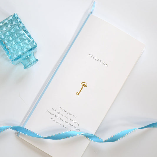 席順表 (印刷込み) チャーム ブルー 結婚式 席順表【結婚式 ペーパー 席次表】