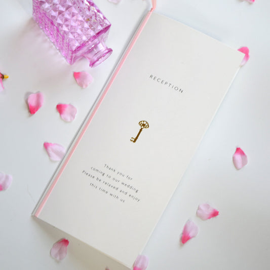 席順表 (印刷込み) チャーム ピンク 結婚式 席順表【結婚式 ペーパー 席次表】