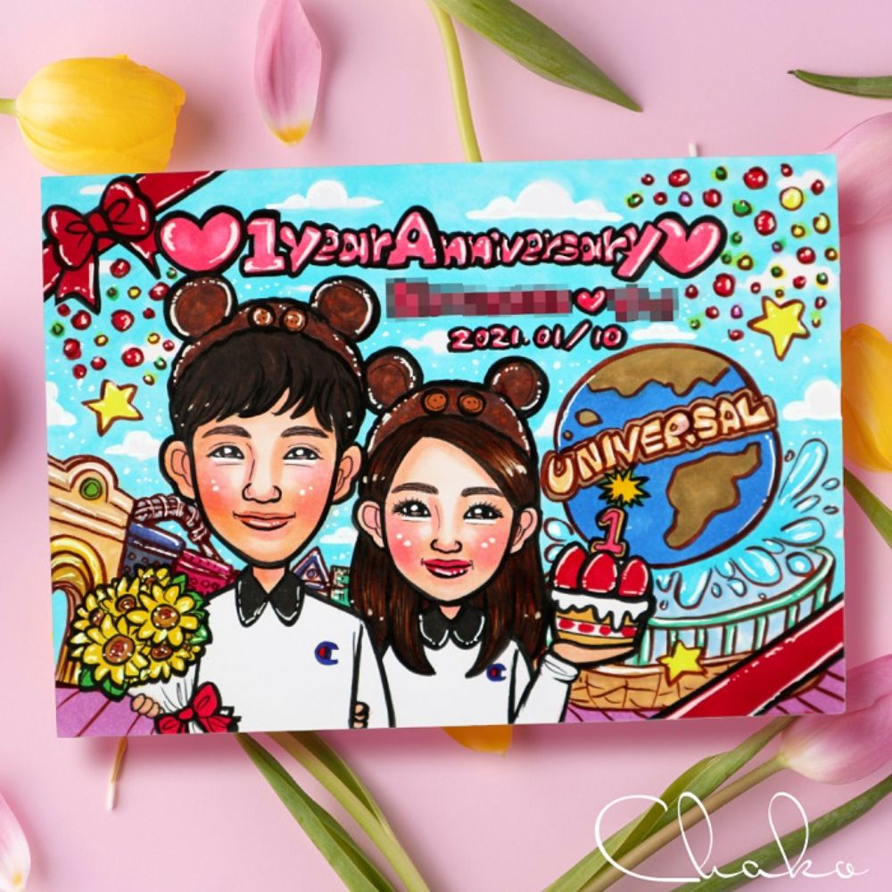 似顔絵ウェルカムボードMサイズ 【結婚式 ウェルカムボード オーダーメイド】