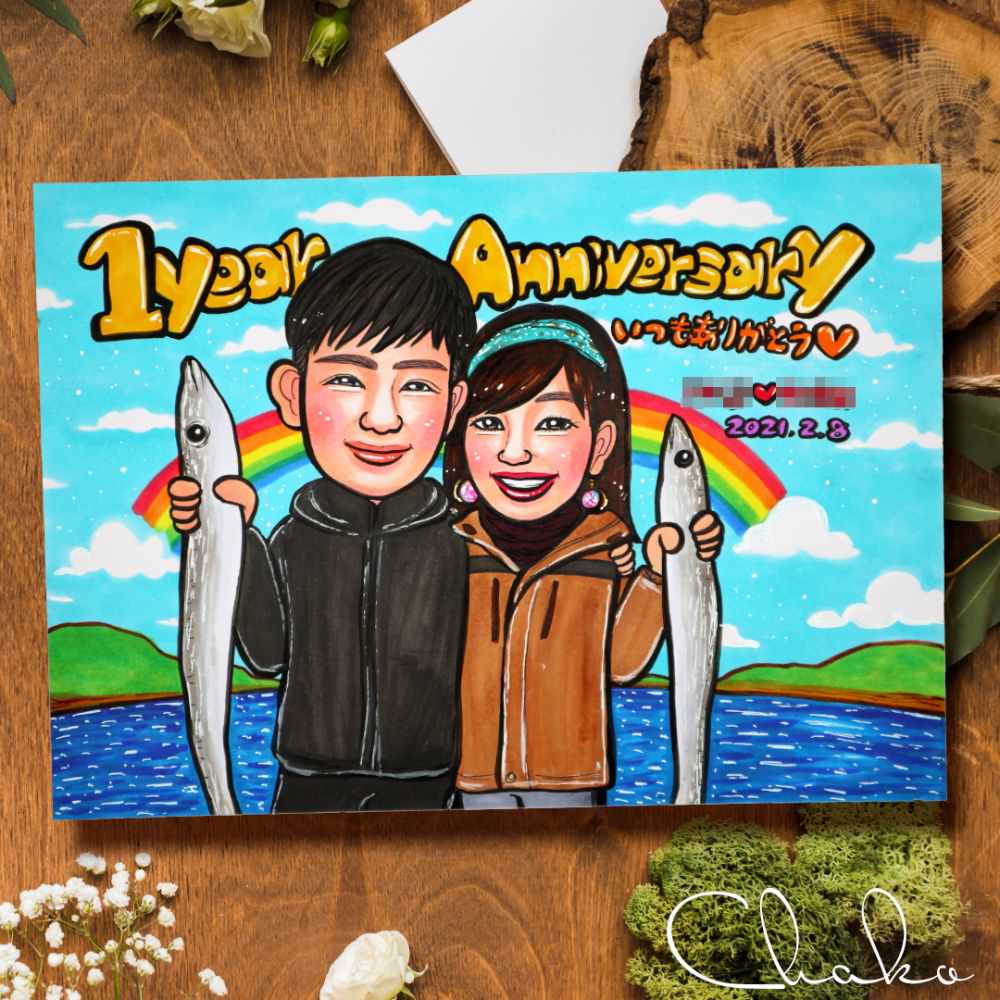 似顔絵ウェルカムボードMサイズ 【結婚式 ウェルカムボード オーダーメイド】